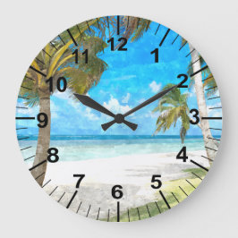 Gran reloj mural de playa virgen