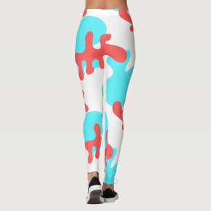 Gran Resumen Formas Rojas Azules Yoga Leggings