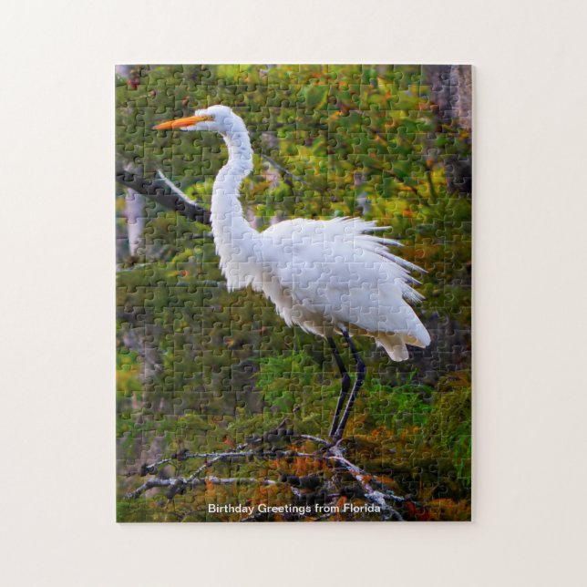 Gran Rompecabezas de Garza Blanca de Florida (Vertical)