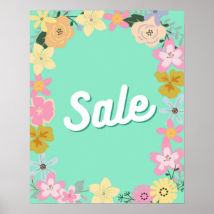 Gran Rótulo de venta floral, señal minorista