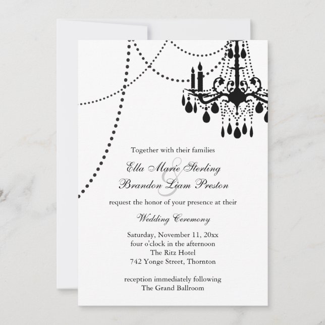 Gran Salón de Baile Invitación a la Boda 3 (blanco (Anverso)