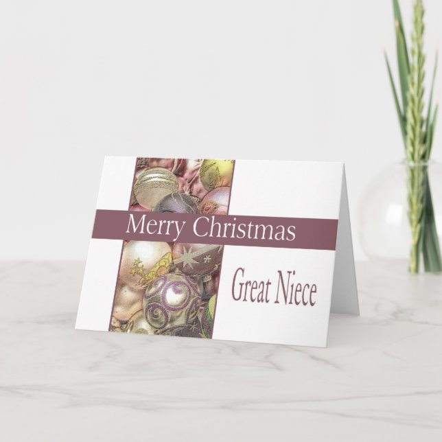 gran sobrina Feliz tarjeta de Navidad (Anverso)