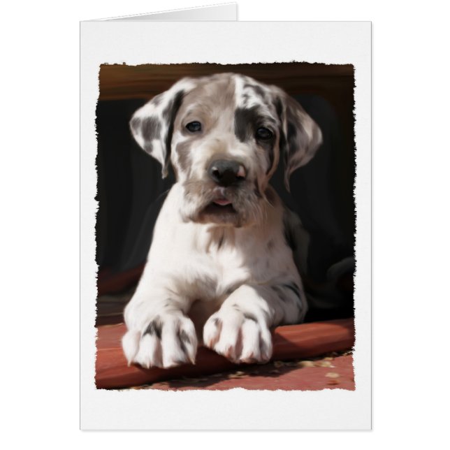 Gran tarjeta de bienvenida Dane Puppy (Frente)