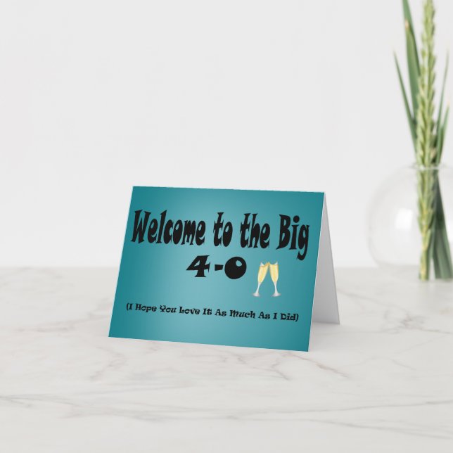 Gran tarjeta de cumpleaños 4-0 40 (Anverso)
