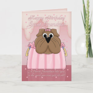 Gran tarjeta de cumpleaños de la abuela - bulldog
