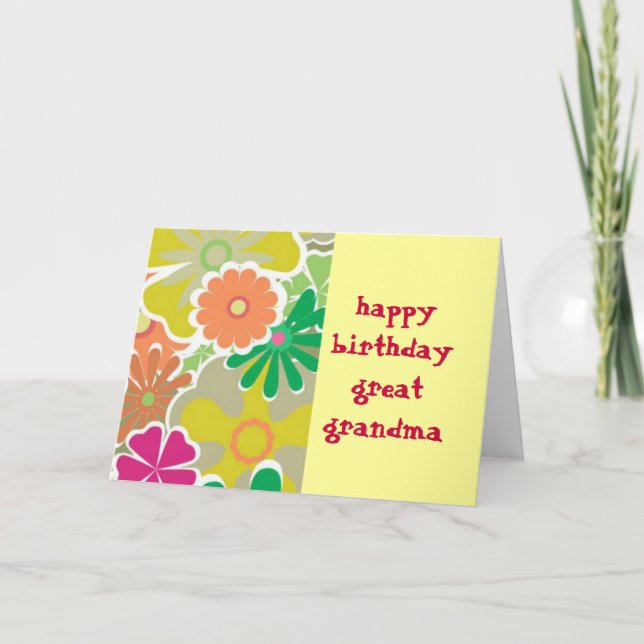 Gran tarjeta de cumpleaños de la abuela del flower (Anverso)