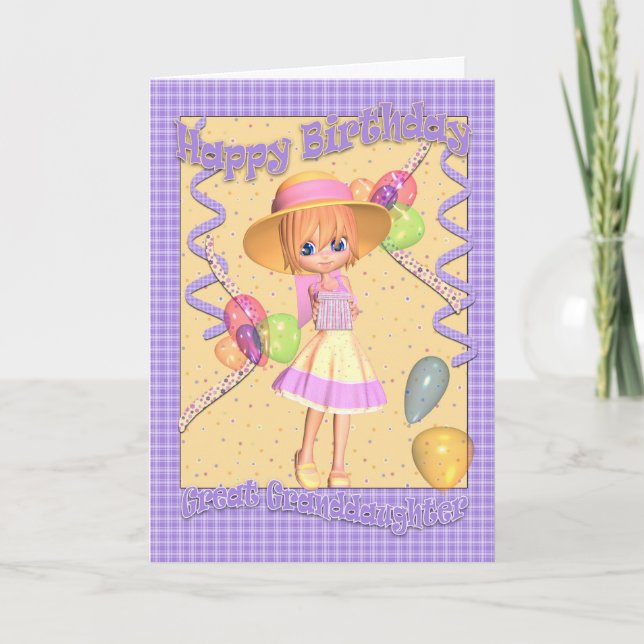 Gran tarjeta de cumpleaños de nieta - Pequeño Gi l (Anverso)