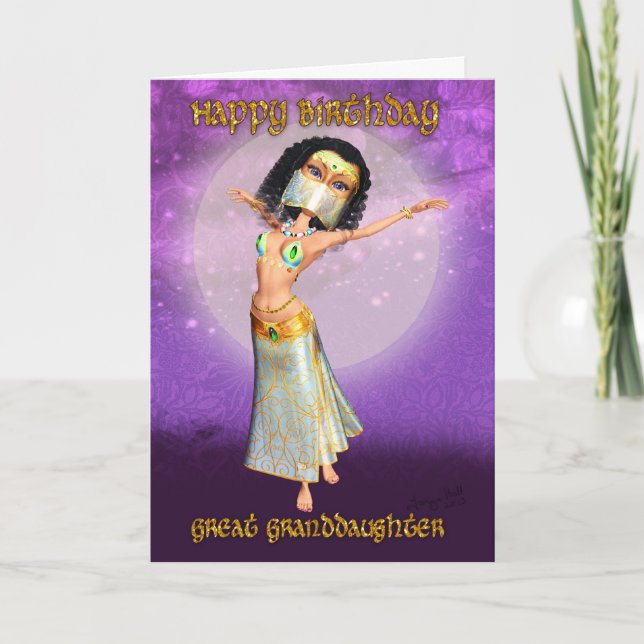 Gran Tarjeta De Cumpleaños De Niña Con Bailarina C (Anverso)