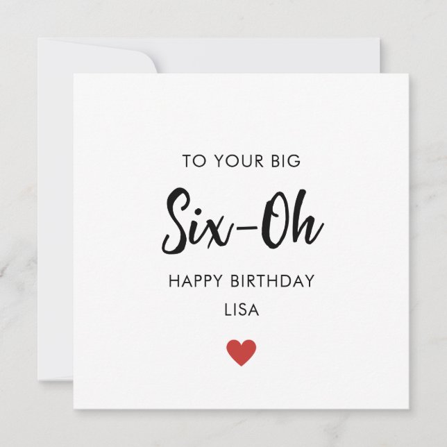 Gran tarjeta de cumpleaños de seis a sesenta años (Anverso)