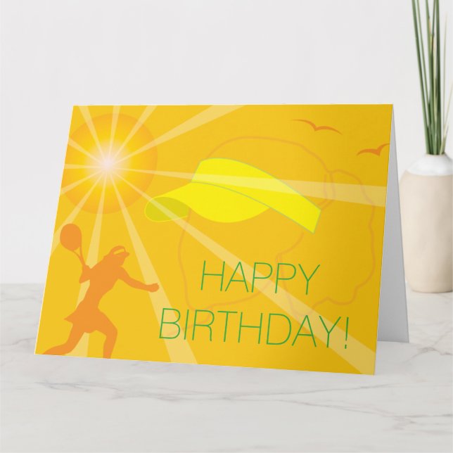 Gran tarjeta de cumpleaños de tenis sobredimension (Anverso)