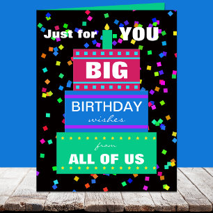 Gran tarjeta de cumpleaños de trabajo del grupo