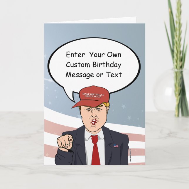 Gran tarjeta de cumpleaños de Trump - Personalizar (Anverso)
