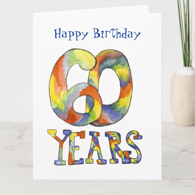 Gran tarjeta de cumpleaños número 60 (Anverso)
