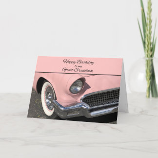 Gran tarjeta de cumpleaños para autos clásicos ros