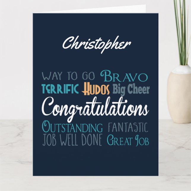 Gran tarjeta de felicitación de monograma grande (Anverso)