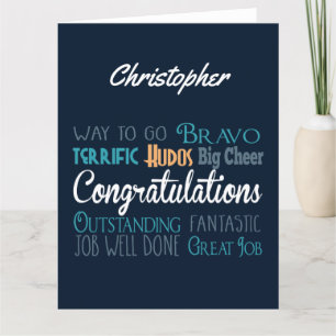 Gran tarjeta de felicitación de monograma grande