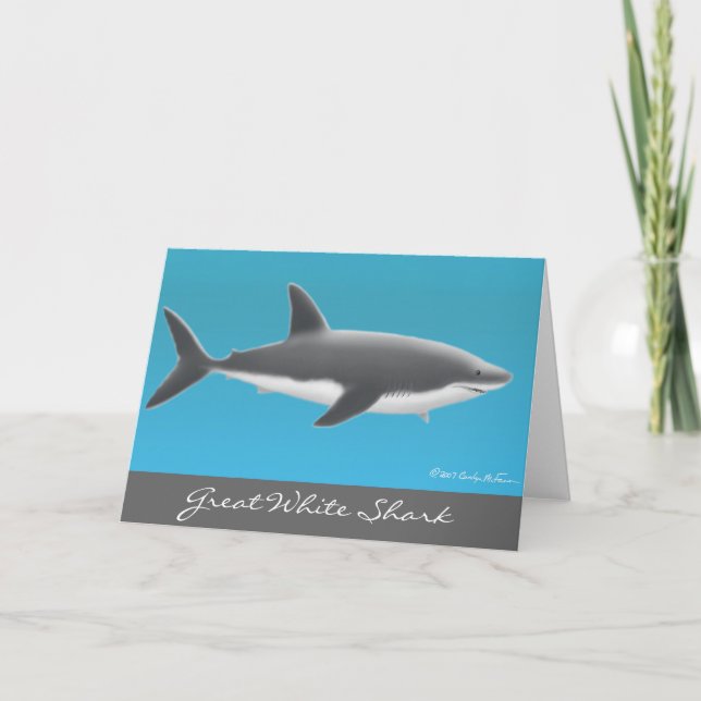 Gran tarjeta de felicitación del tiburón blanco (Anverso)