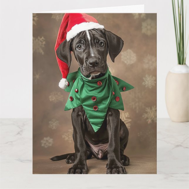 Gran tarjeta de Navidades de Cachorros de Elf (Anverso)