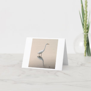 Gran tarjeta de nota plegada de Egret Blanco