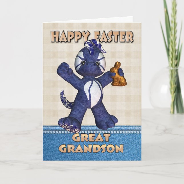 Gran - tarjeta de pascua del nieto - dragón (Anverso)