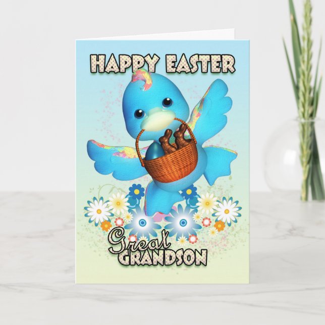 Gran - tarjeta de pascua del nieto - pato lindo (Anverso)