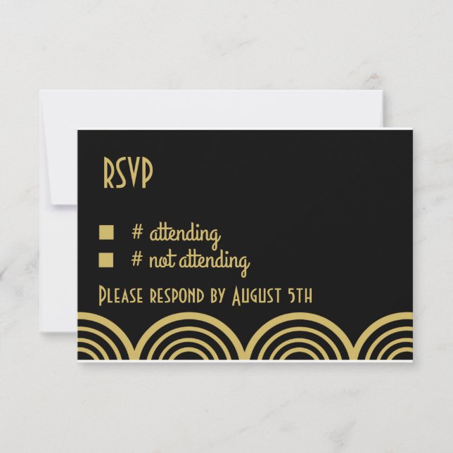 Gran Tarjeta de Respuesta Temática Gatsby Boda (Anverso)