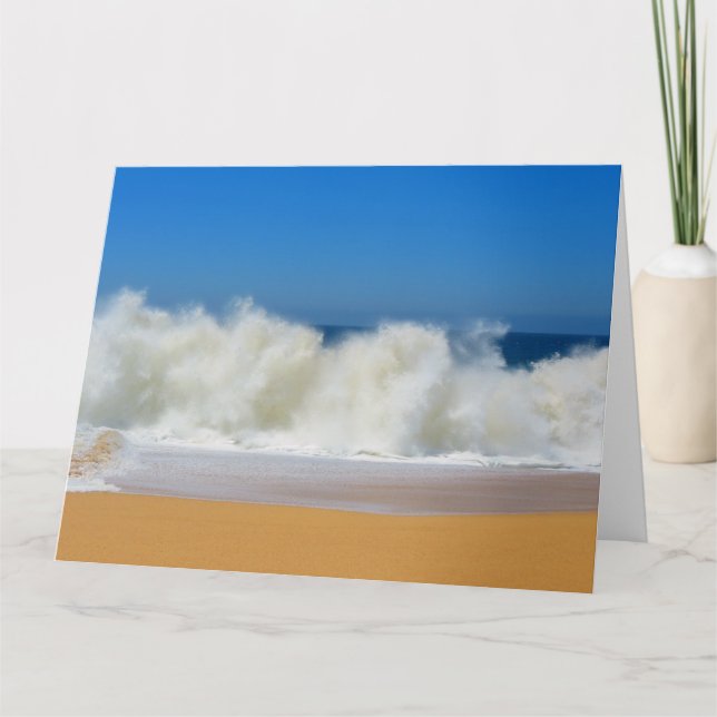 Gran tarjeta de saludo de las olas del océano que  (Anverso)