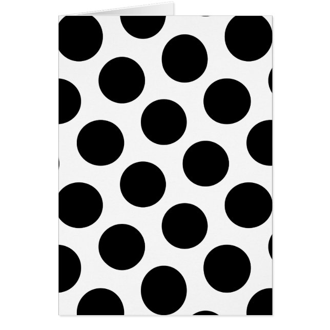 Gran tarjeta de saludo de puntos de polka blanco y (Frente)