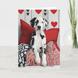 Gran tarjeta de San Valentín Dane Puppy