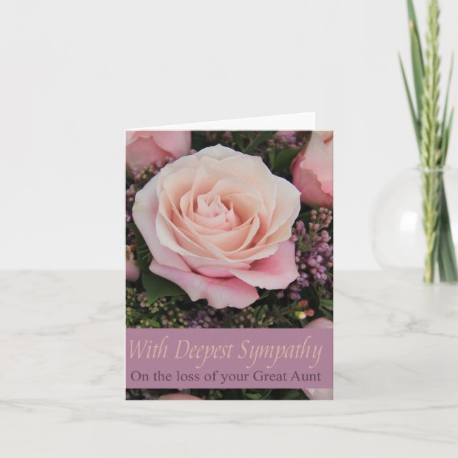 Gran tarjeta de simpatía Rosa por pérdida de tía (Anverso)