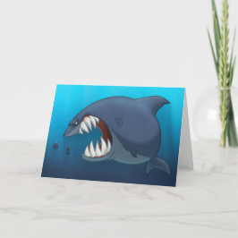 Gran tarjeta de tiburón blanco (interior en blanco