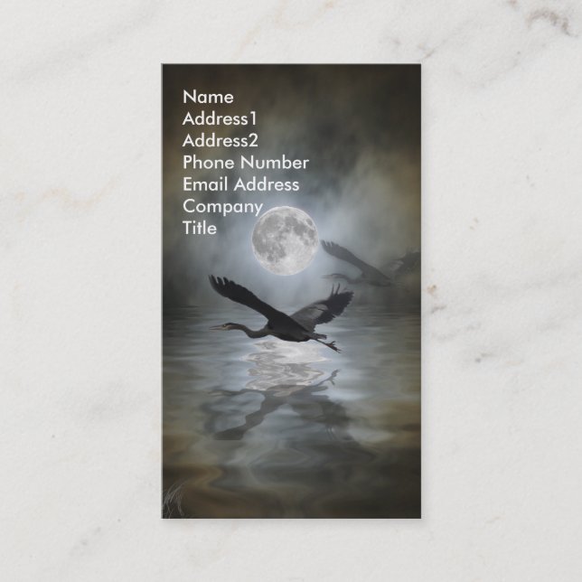 Gran tarjeta de visita Blue Heron (Anverso)