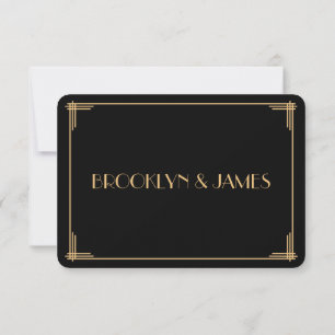 Gran tarjeta Gatsby Art Deco Wedding RSVP
