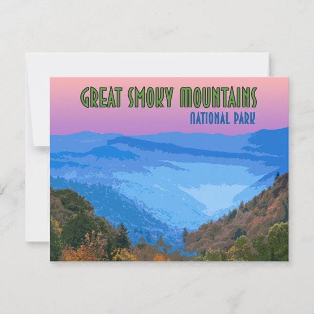 Gran tarjeta plana del parque nacional de las mont (Anverso)