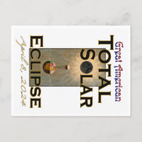 Gran tarjeta postal de eclipse solar total 2024 de