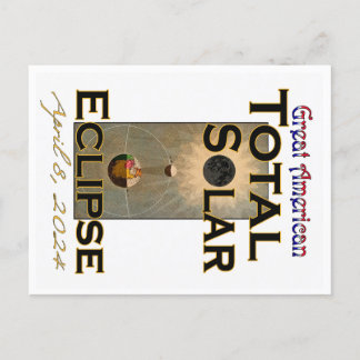 Gran tarjeta postal de eclipse solar total 2024 de