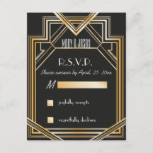 Gran tarjeta RSVP inspirada en Gatsby