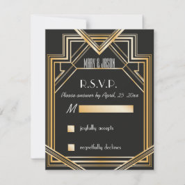 Gran tarjeta RSVP inspirada en Gatsby