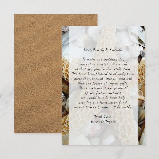 Gran tarjeta Starfish Beach Wedding Wishing Well (Anverso / Reverso)