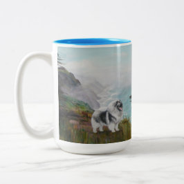 Gran taza con Keeshond
