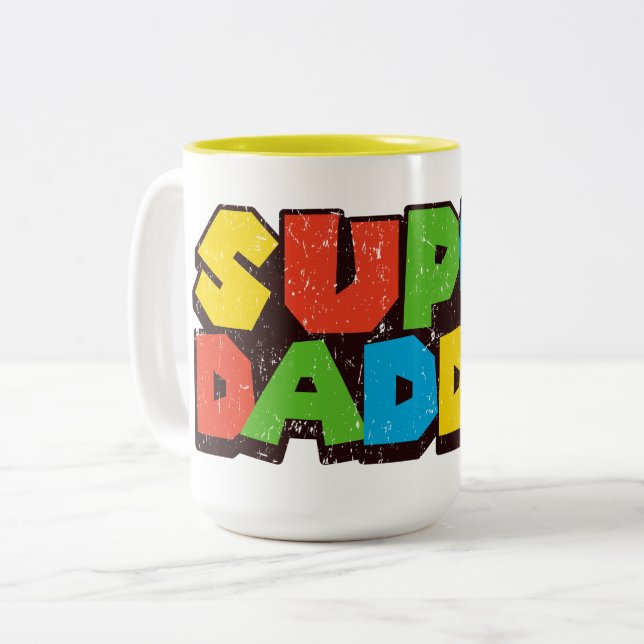Gran taza del día del padre Super Daddio para papá (Anverso izquierdo)