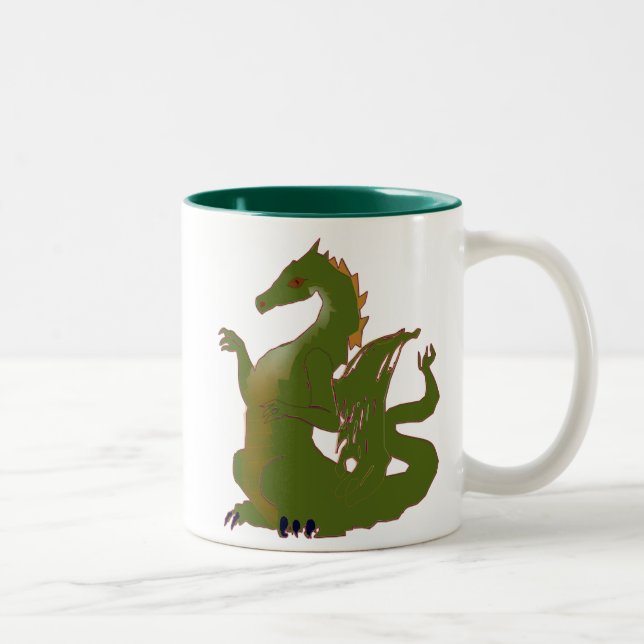 Gran taza inglesa verde del dragón (Derecha)