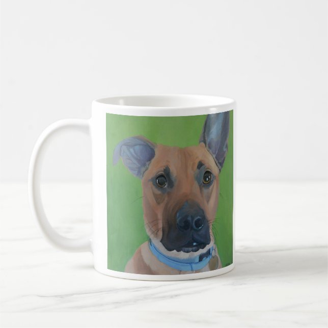 Gran taza mezclada del retrato del perro de la (Izquierda)