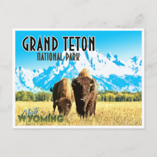 Gran Teton Park Wyoming Viaje con tarjeta postal