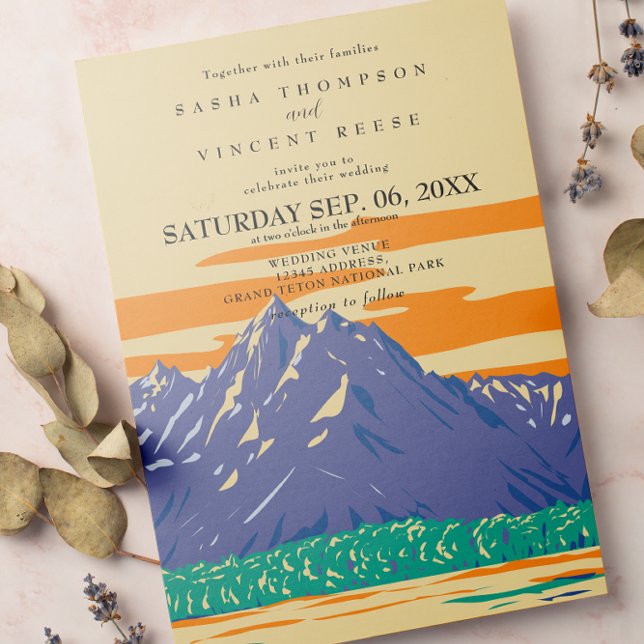 Gran Teton Parque Nacional Invitación a la Boda Re (Subido por el creador)