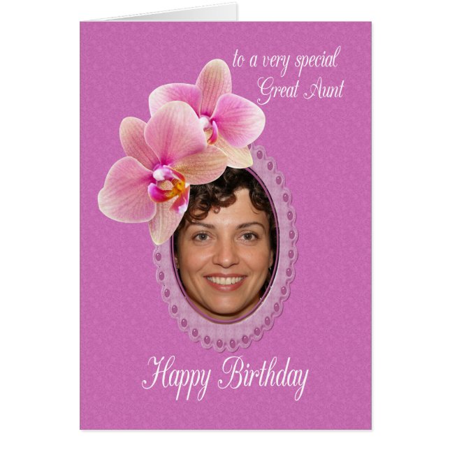 Gran Tía Deseos Especiales De Cumpleaños Orquídeas (Frente)