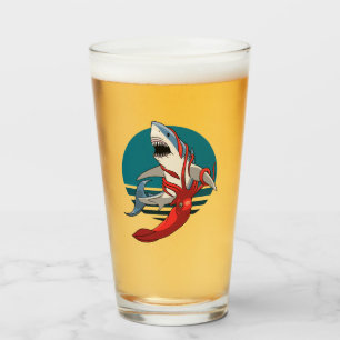 Gran tiburón blanco y calamar gigante