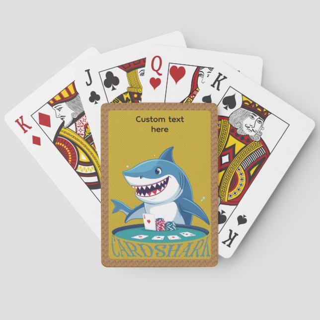 Gran tiburón de cartas blancas jugador de póquer j (Reverso)