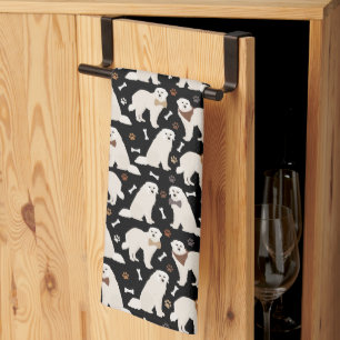 Gran toalla de cocina con patas y huesos en los Pi