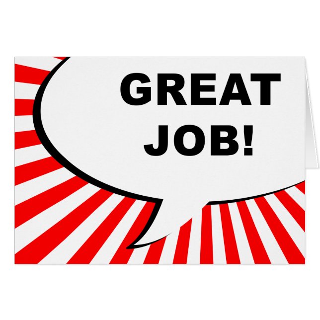 gran trabajo! burbuja cómica (Anverso (Horizontal))